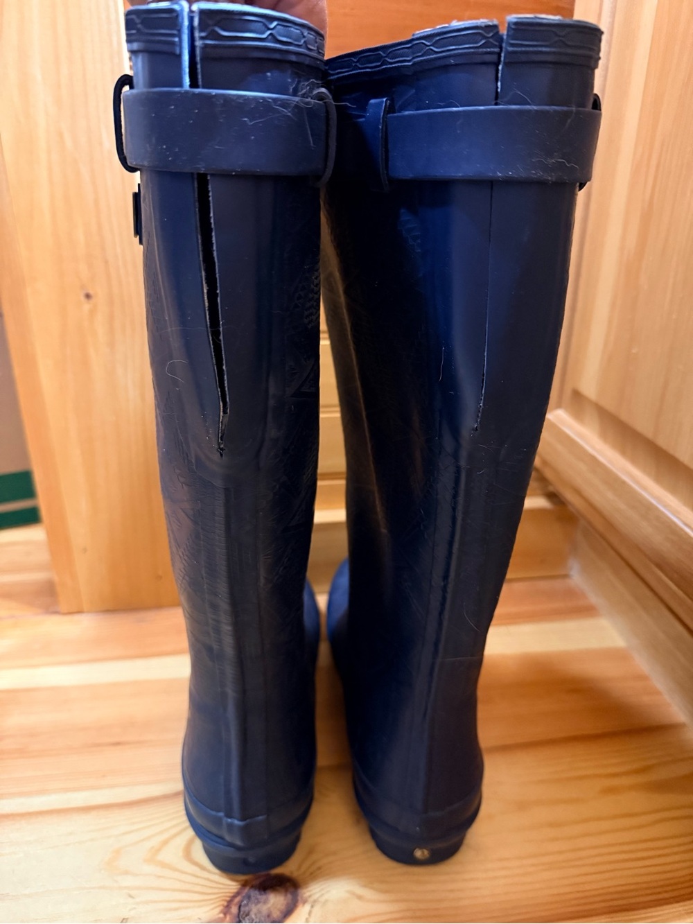 Pendleton Tall Navy Rain Boots with Buckle Detail - Picture 8 of 8